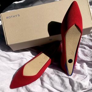 Rothy’s point chili red flat shoe size 9.5 | NIB
